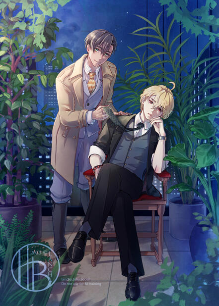 My original characters Noel and Julian for an upcoming comic project